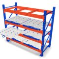 Roll-Out Racks in a Warehouse