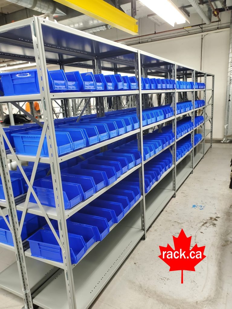 metalware shelving with bins