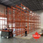 Double deep pallet racking system