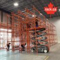 Double deep pallet racking